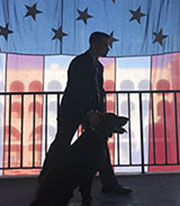 Inside Cover Photograph of Cadet Samuel Abernathy and his dog Elvis in the battalion.
